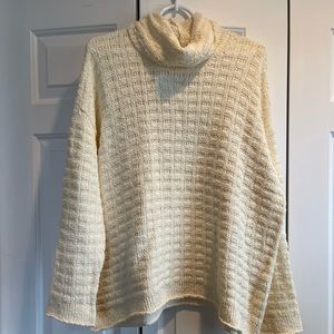 NWT Eileen Fisher M fisherknit pullover cowl neck sweater. Ivory.